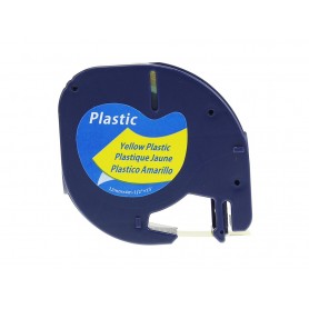 Dymo Letratag Band Kassette Etiketten Paper Yellow Plastic Tape 12mmx4m 1/2 