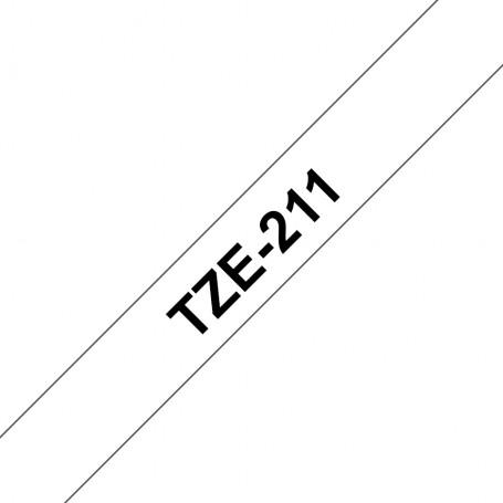 Taśma laminowana Brother TZe-211 biała 6mm szerokości do drukarek Brother PT