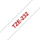 Taśma laminowana Brother TZe-232 biała 12mm szerokości do drukarek Brother PT