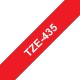 Taśma laminowana Brother TZe-435 czerwona 12mm szerokości do drukarek Brother PT