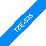 TZe-535 Brother blue, white print width 12mm