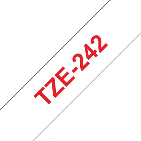 Taśma laminowana Brother TZe-242 biała 18mm szerokości do drukarek Brother PT