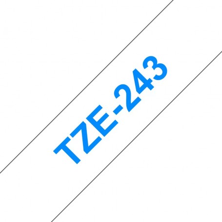Taśma laminowana Brother TZe-243 biała 18mm szerokości do drukarek Brother PT