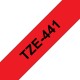 Taśma laminowana Brother TZe-441 czerwona 18mm szerokości do drukarek Brother PT