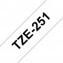 Taśma laminowana Brother TZe-251 biała 24mm szerokości do drukarek Brother PT