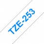 TZe-253 Brother white, blue print width 24mm