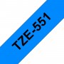 Taśma laminowana Brother TZe-551 niebieska 24mm szerokości do drukarek Brother PT