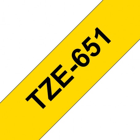 Taśma laminowana Brother TZe-651 żółta 24mm szerokości do drukarek Brother PT