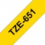 Taśma laminowana Brother TZe-651 żółta 24mm szerokości do drukarek Brother PT