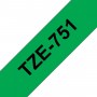 TZe-751 Brother green, black print width 24mm