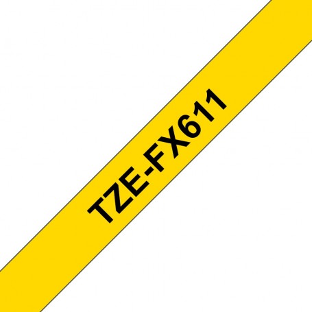 Taśma laminowana Brother TZe-Fx611 żółta 6mm szerokości do drukarek Brother PT