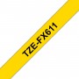 TZe-FX611 Brother elastic band, yellow black print width 6mm