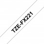 TZe-FX221 Brother elastic band, white black print width 9mm
