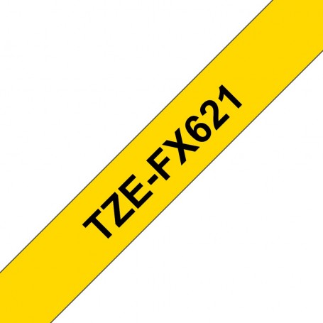 Taśma laminowana Brother TZe-Fx621 żółta 9mm szerokości do drukarek Brother PT