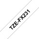Taśma laminowana Brother TZe-Fx231 biała 12mm szerokości do drukarek Brother PT