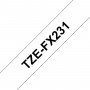 TZe-FX231 Brother elastic band, white black print width 12mm
