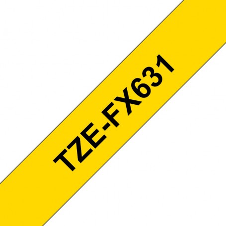 Taśma laminowana Brother TZe-Fx631 żółta 12mm szerokości do drukarek Brother PT