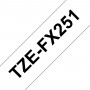 TZe-FX251 Brother elastic band, white black print width 24mm