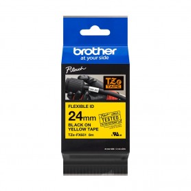 TZe-FX651 Brother elastic band, yellow black print width 24mm