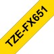 Taśma laminowana Brother TZe-Fx651 żółta 24mm szerokości do drukarek Brother PT