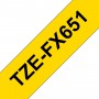 TZe-FX651 Brother elastic band, yellow black print width 24mm