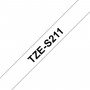 Taśma laminowana Brother TZe-S211 biała 6mm szerokości mocny klej do drukarek Brother PT