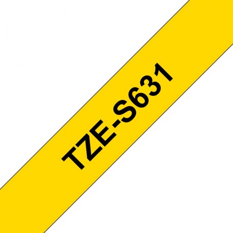 Taśma laminowana Brother TZe-S631 biała 12mm szerokości mocny klej do drukarek Brother PT