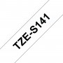 TZe-S141 Brother with strong glue, transparent black print width 18mm