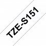 TZe-S151 Brother with strong glue, transparent black print width 24mm