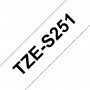 Taśma laminowana Brother TZe-S251 biała 24mm szerokości mocny klej do drukarek Brother PT