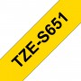 Taśma laminowana Brother TZe-S651 żółta 24mm szerokości mocny klej do drukarek Brother PT