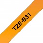 Taśma laminowana Brother TZe-B31 fluorescencyjna pomarańczowa 12mm szerokości do drukarek Brother PT