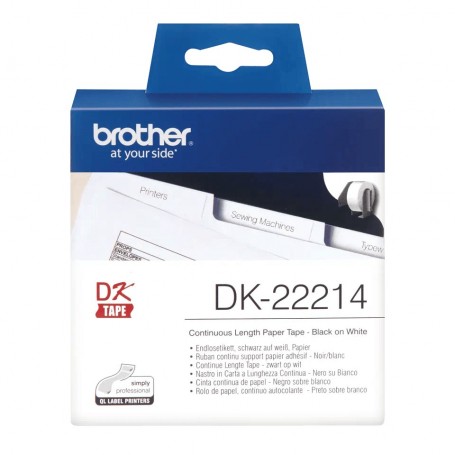 DK-22214 Brother continuous paper tape, white, 12mm x 30.48m