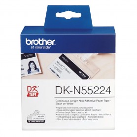 Etykiety Brother DK-N55224 54mmx30.48m, białe, nieklejące, do drukarek etykiet Brother QL 