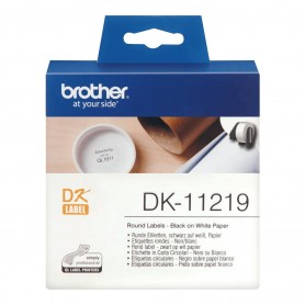 Etykiety Brother DK-11219 okrągłe, śr.12mm 1200 szt. do drukarek etykiet Brother QL 