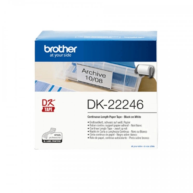 Etykiety Brother DK-22246 103mmx30.48m, białe, do drukarek etykiet Brother QL 