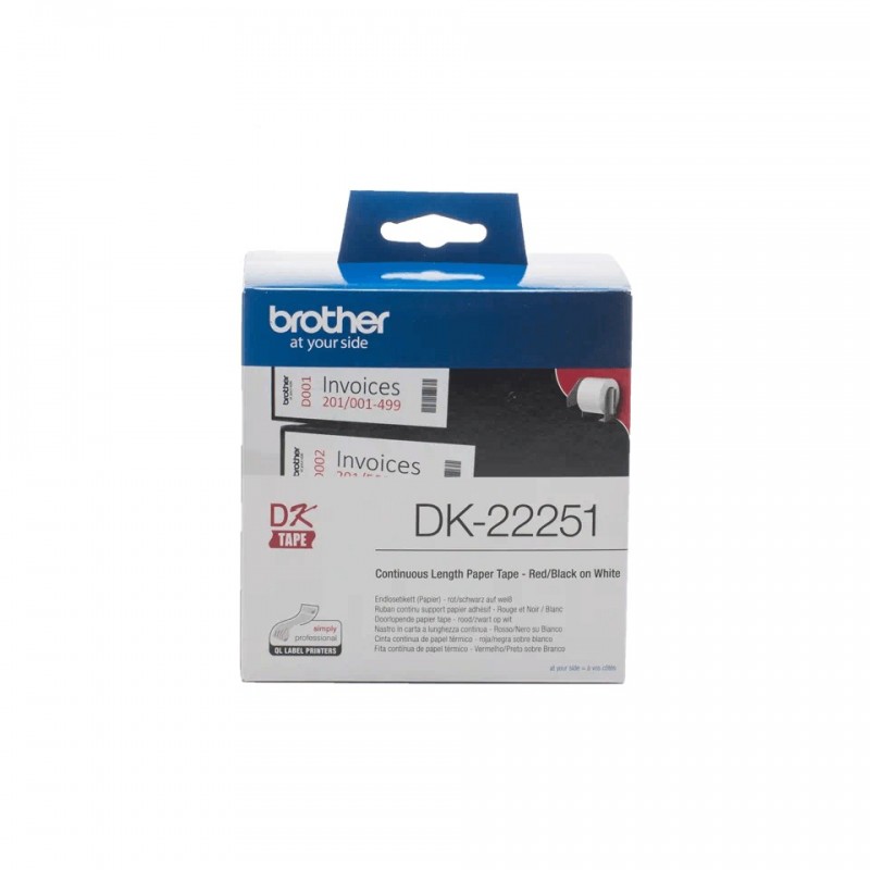 Etykiety Brother DK-22251 62mmx15.24m, białe, do drukarek etykiet Brother QL 