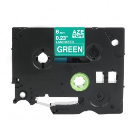 Tze-715 Brother green white print 6mm replacement