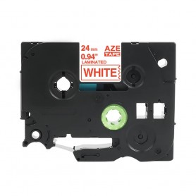 Tze-252 Brother white red print 24mm replacement