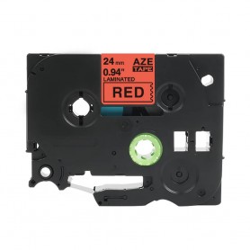 Tze-451 Brother czerwona, czarny nadruk 24mm zamiennik