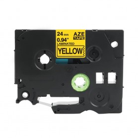 Tze-651 Brother yellow black print 24mm replacement
