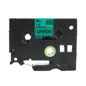 Tze-765 Brother green, white print 36mm replacement