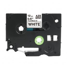 Tze-FX231 Brother taśma biała elastyczna, czarny nadruk 12mm zamiennik