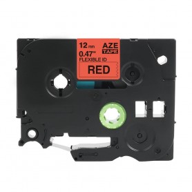 Tze-FX431 Brother taśma czerwona elastyczna, czarny nadruk 12mm zamiennik