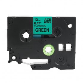 Tze-FX731 Brother zielona, elastyczna, czarny nadruk 12mm zamiennik