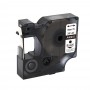Taśma Dymo D1 40910  S0720670 9 mm  przezroczyste tło czarny druk zamiennik