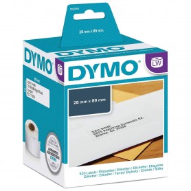 Etykiety Dymo 28×89mm białe papierowe 2 x 130 szt. 99010 S0722370