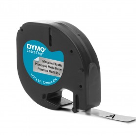 Dymo Tape LetraTag 12mm x 4m metallized silver S0721730