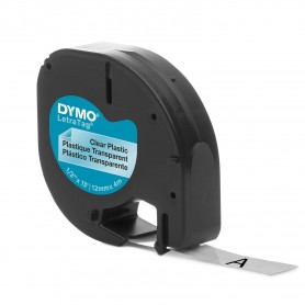 Dymo Tape LetraTag 12mmx4m plastic transparent S0721530