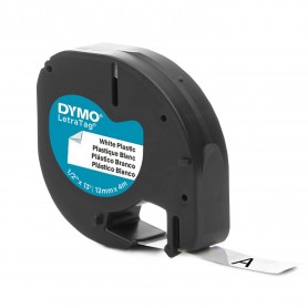Dymo Tape LetraTag 12 mm x 4 m white plastic S0721610